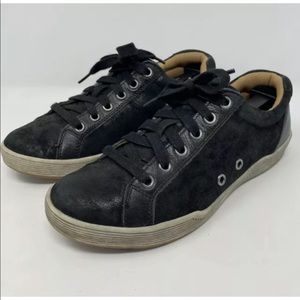 Comfortiva Align Womens 7.5 M Black Shimmer Comfort Leather Sneaker Shoe